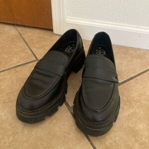 Chunky lug sole platform loafers